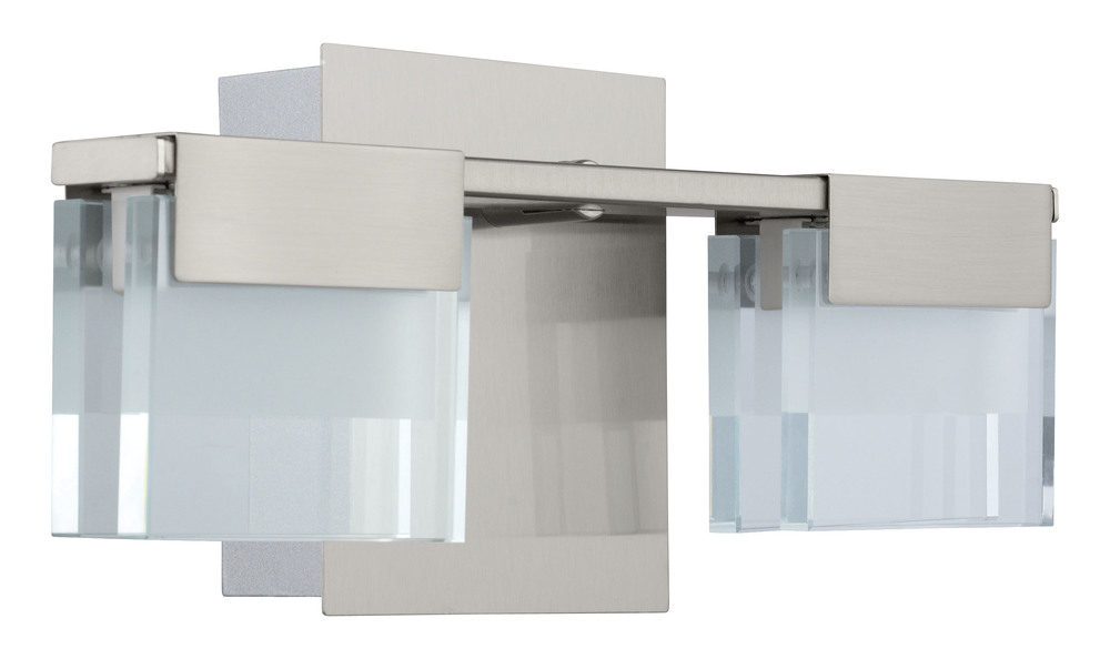 Vicino 12.6 in. W x 5.71 in. H Satin Nickel Dimmable Integrated LED Vanity Light with