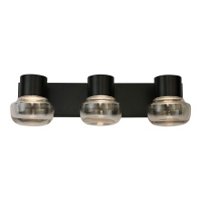 Eglo 204452A - 3 LT Integrated LED Bath/Vanity light w/ Black Finish & Clear Glass Shades