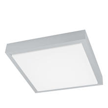 Eglo 93666A - 1 LT LED Ceiling Light w/ Brushed Aluminum Finish & White Plastic Shade