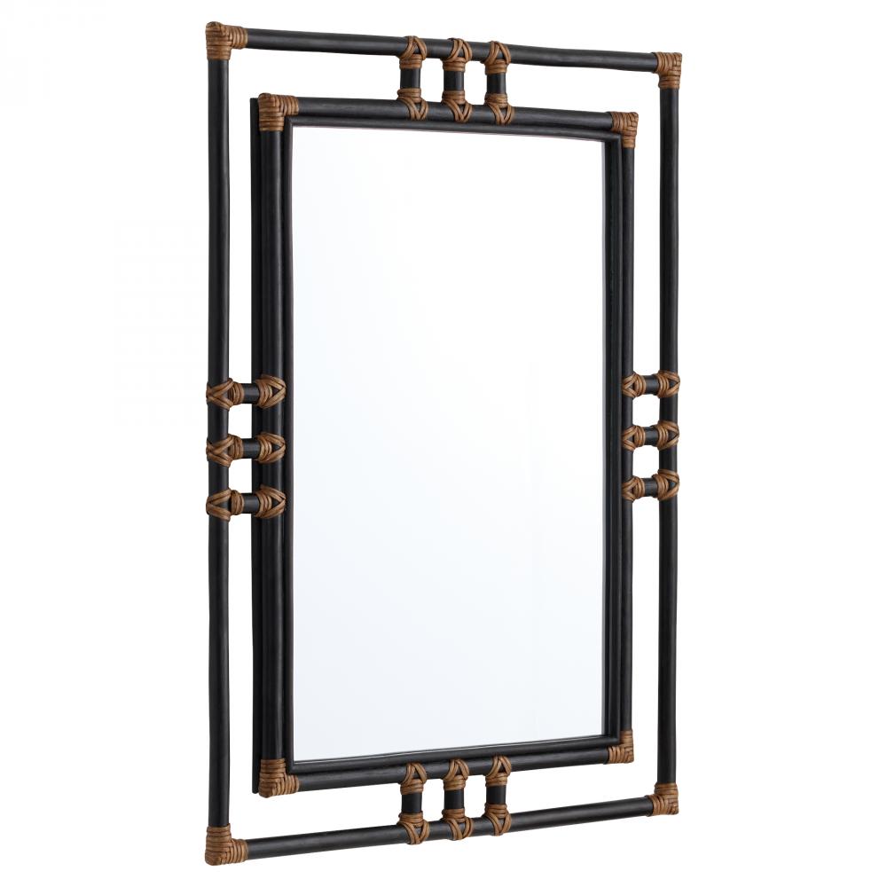 Kampanya Mirror | Black | Natural  Rattan