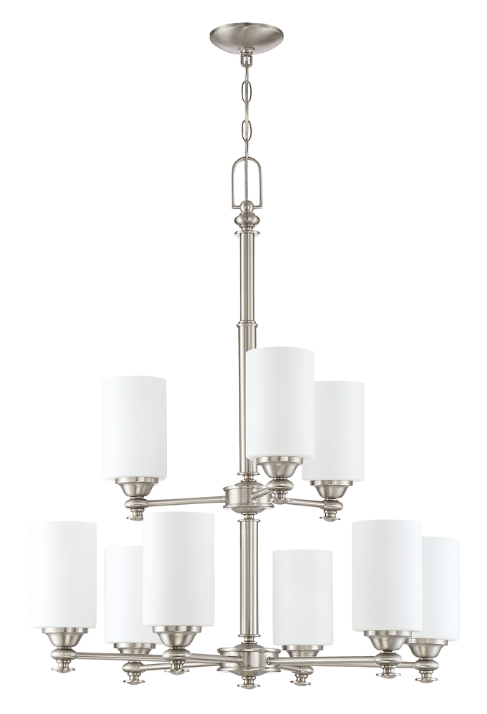 Dardyn 9 Light Chandelier in Brushed Polished Nickel