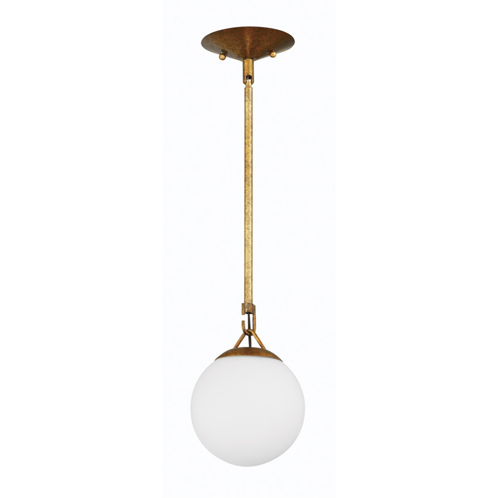 Orion 1 Light Mini Pendant in Patina Aged Brass
