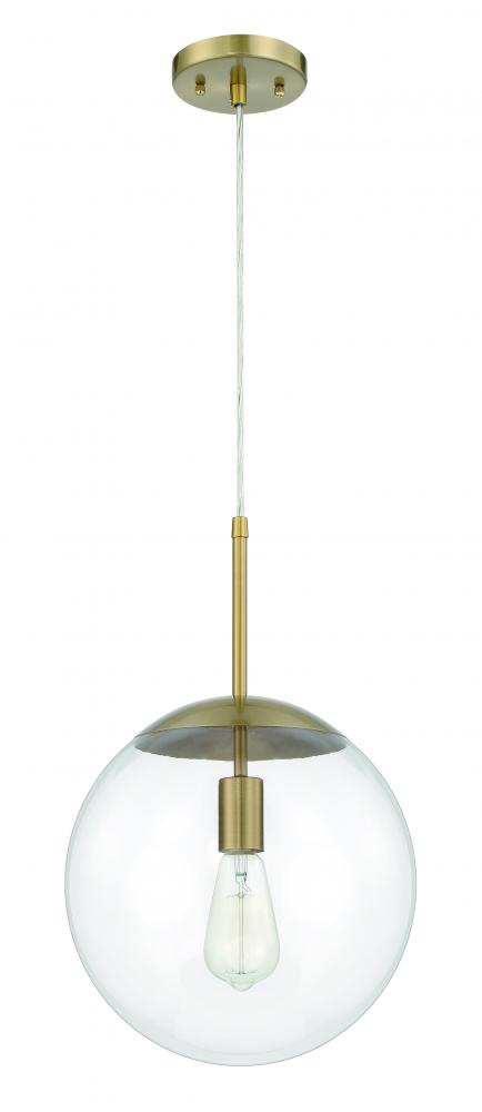 Gaze 1 Light 12" Pendant in Satin Brass