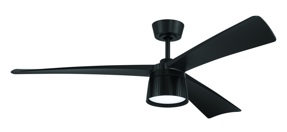 52" Ceiling Fan w/Blades, 3-CCT LED Disk, Multi-voltage Remote Included