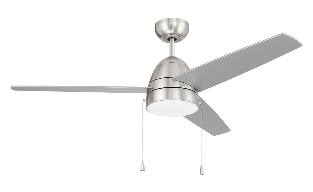 52" Ceiling Fan w/Blades, 3 CCT LED Disk, AC motor, Pull Chain