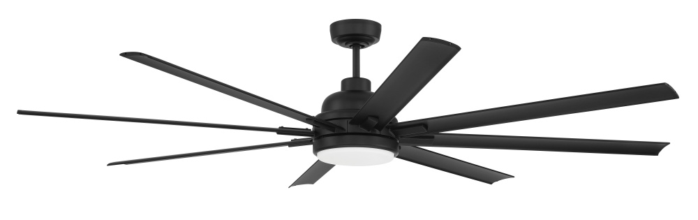 Rush 72" 8-Blade Indoor/Outdoor (Wet) Ceiling Fan in Flat Black w/ Flat Black Blades