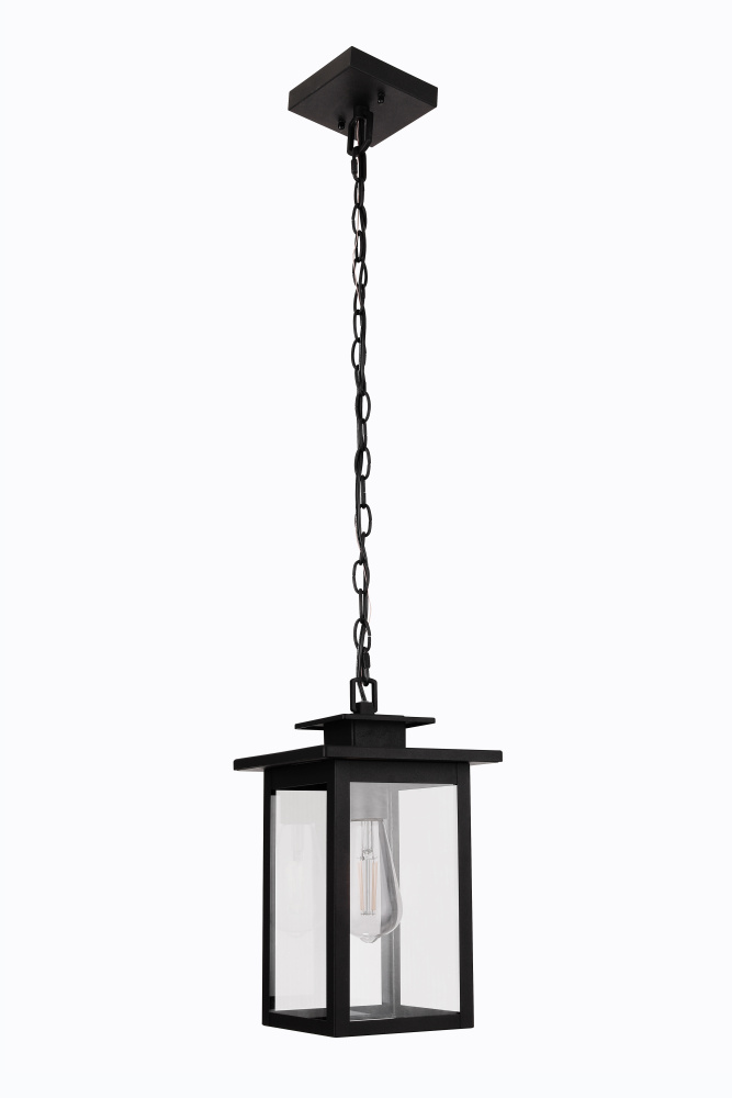 Rock Creek 1 Light Outdoor Pendant in Textured Black