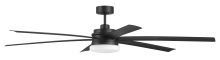 Craftmade CLZ72FB6 - Chilz 72" 6-Blade Indoor/Outdoor (Damp) Smart Ceiling Fan, Flat Black, Integrated LED Light kit