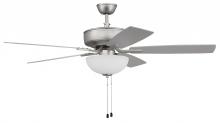 Craftmade P211BN5-52BNGW - Pro Plus 211 52" 5-Blade Ceiling Fan in Brushed Nickel w/ Brushed Nickel/Greywood Blades