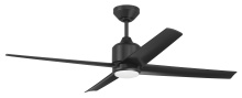 Craftmade QUL52FB4 - Quell 52" 4-Blade Indoor/Outdoor (Damp) Ceiling Fan, Flat Black finish