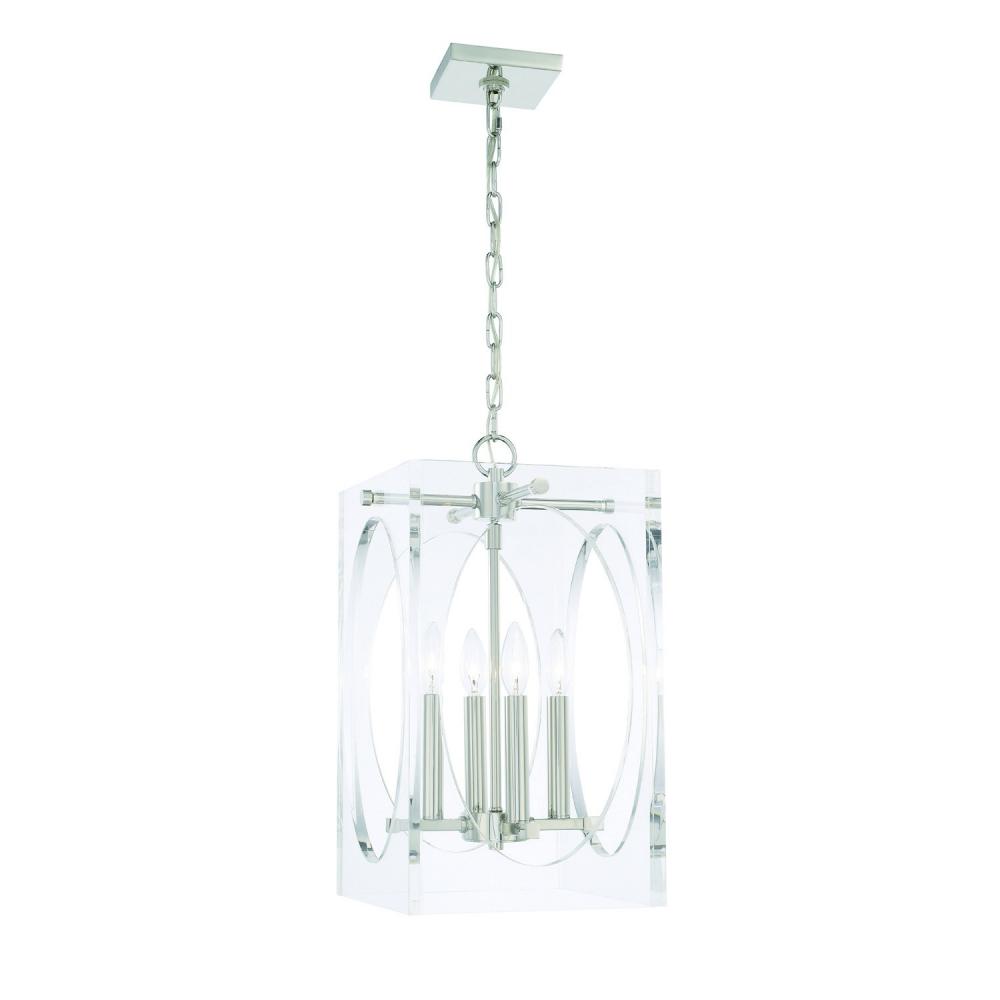 Drake 4 Light Polished Nickel Lantern Chandelier