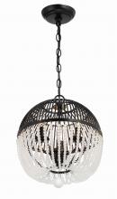Crystorama DUV-623-MK - Duval 12'' Matte Black Pendant