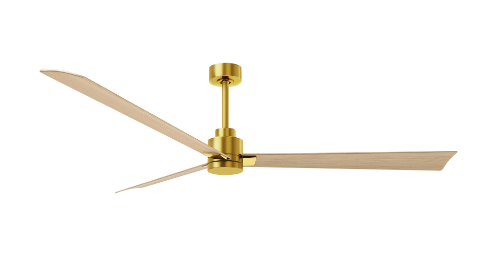 Alessandra - 72" Three Blade Transitional Ceiling Fan - Brushed Brass Finish - Light Maple Blade