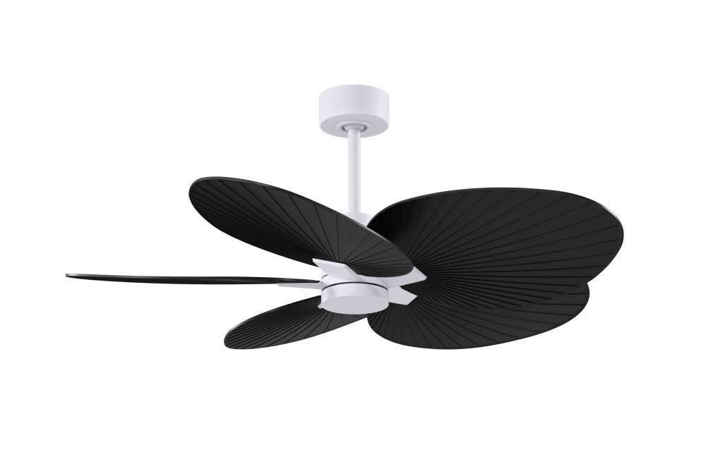 Alessandra Tropical - Five Blade Ceiling Fan - Matte White Finish - Matte Black Blades