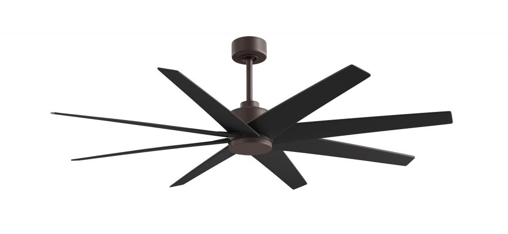 Ariella - Eight Blade Ceiling Fan - Textured Bronze Finish - Matte Black Blades