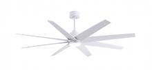 Matthews Fan Company ANLK-MWH-MWH-64 - Ariella - Eight Blade Ceiling Fan - 5CCT Integrated LED - Matte White Finish - Matte White Blades