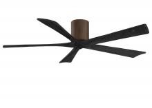 Matthews Fan Company IR5H-WN-BK-60 - Irene-5H - 60" Five Blade Flush Mount Paddle Fan - Walnut Tone Finish - Matte Black Blades