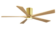 Matthews Fan Company IR5HLK-BRBR-LM-60 - Irene-5HLK - 60" Five Blade Flush Mount Paddle Fan - 5CCT Integrated LED - Brushed Brass Finish