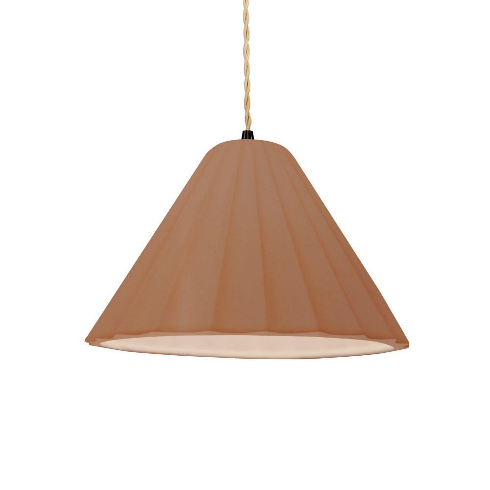 Short Fluted 1-Light Pendant