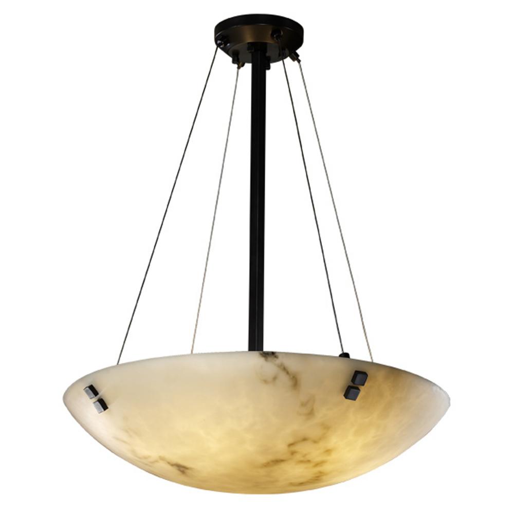 24" LED Pendant Bowl w/ Pair Cylindrical Finials