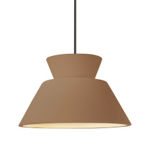 Justice Design Group CER-6423-ADOB-MBLK-RIGID - Medium Trapezoid 1-Light Pendant