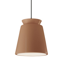 Justice Design Group CER-6427-ADOB-MBLK-BKCD - Tall Trapezoid 1-Light Pendant