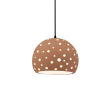 Justice Design Group CER-6580-ADOB-MBLK-BKCD - Small Globe 1-Light Pendant