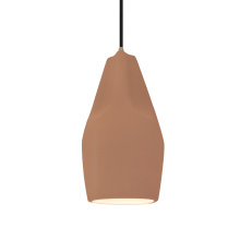Justice Design Group CER-6597-ADOB-ABRS-BKCD - Tall Crease 1-Light Pendant