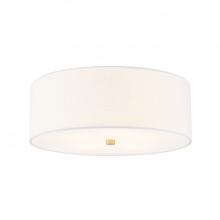 Justice Design Group FAB-9731-WHTE-BRSS - Classic 18" Drum Flush-Mount