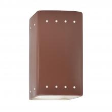 Justice Design Group CER-0925W-CLAY-LED1-1000 - Small LED Rectangle w/ Perfs - Open Top & Bottom (Outdoor)