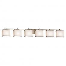 Justice Design Group FAB-8446-55-WHTE-BRSS-LED6-4200 - Era 6-Light LED Bath Bar