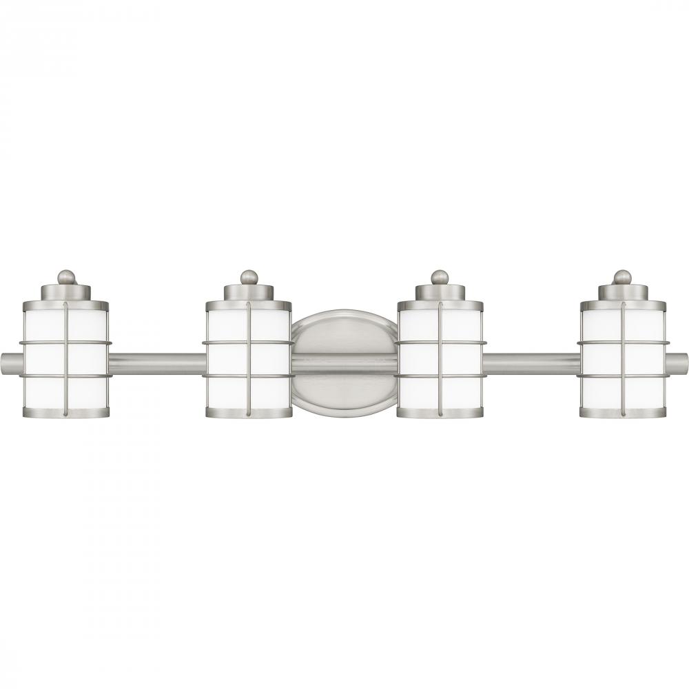 Hazlett 4-Light Brushed Nickel Vanity Light