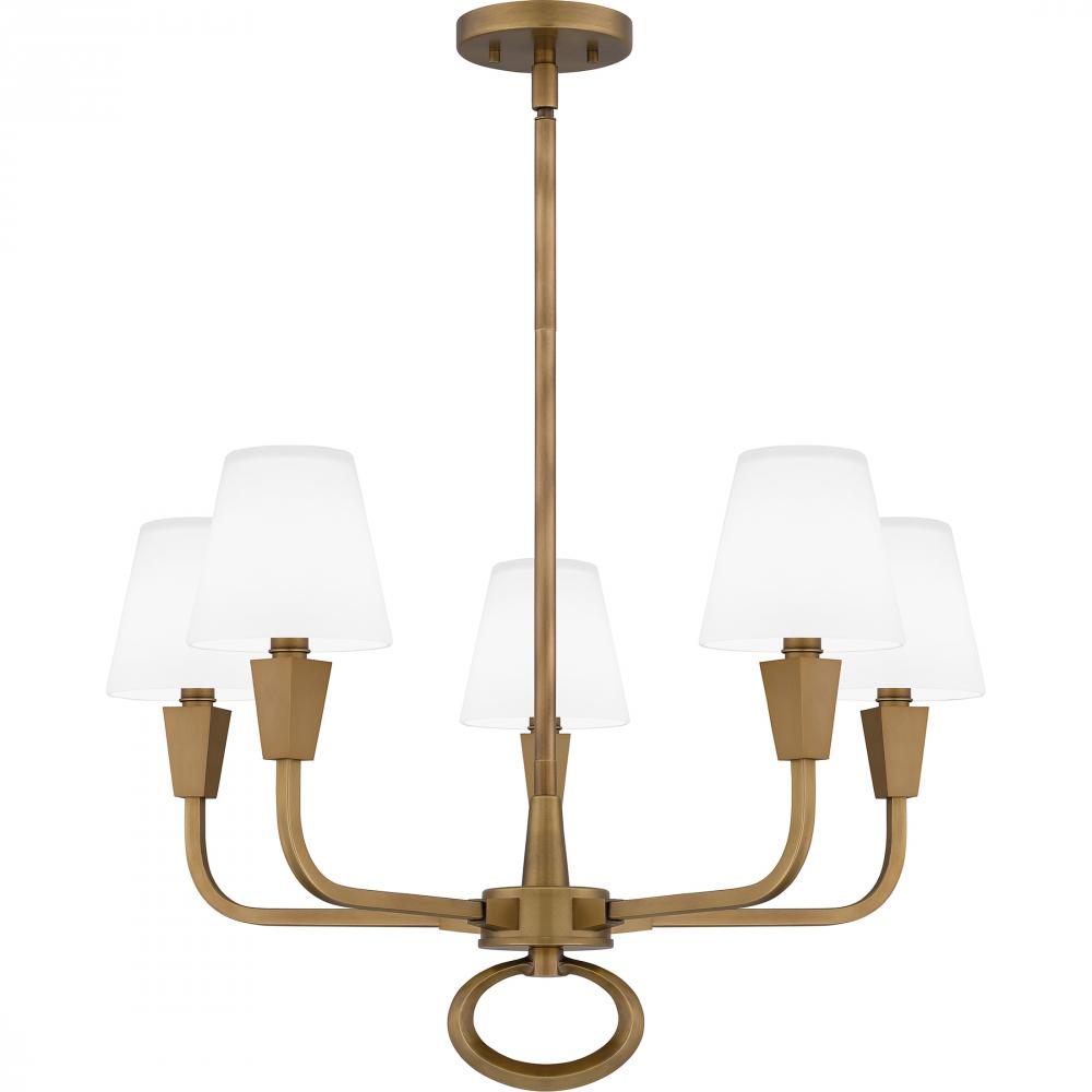 Mallory 5-Light Weathered Brass Chandelier