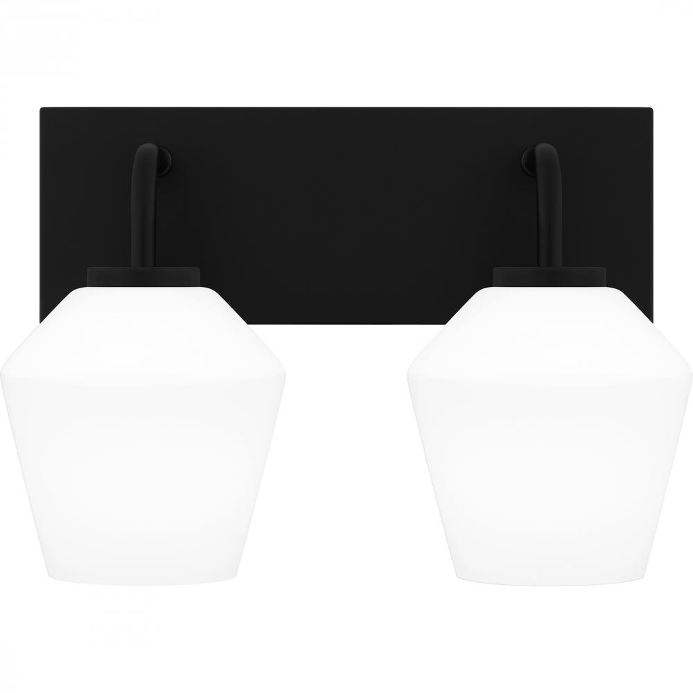 Nielson 2-Light Matte Black Bath Light