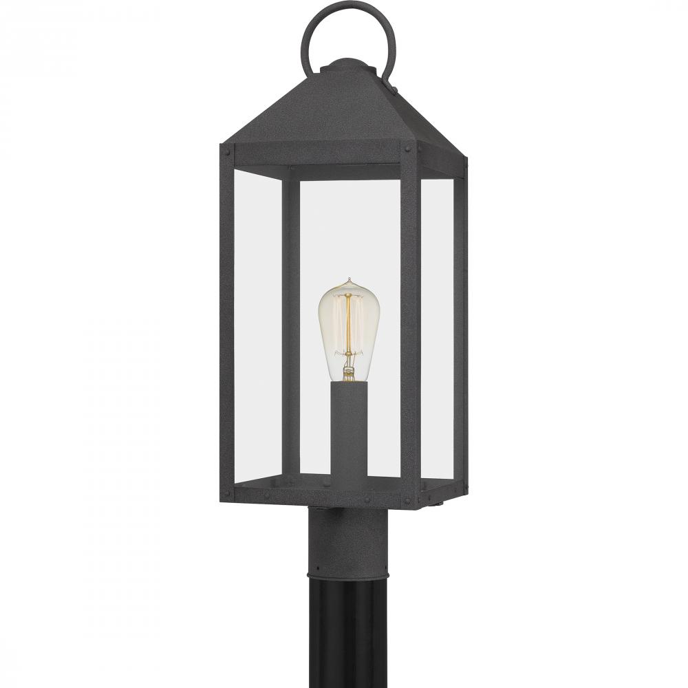 Thorpe 1-Light Mottled Black Outdoor Post Lantern