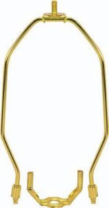 Light Duty Harp; Polished Brass Finish; 15" Height; 1/8 IP Saddle; 1/4-27 Thread; 125 Carton