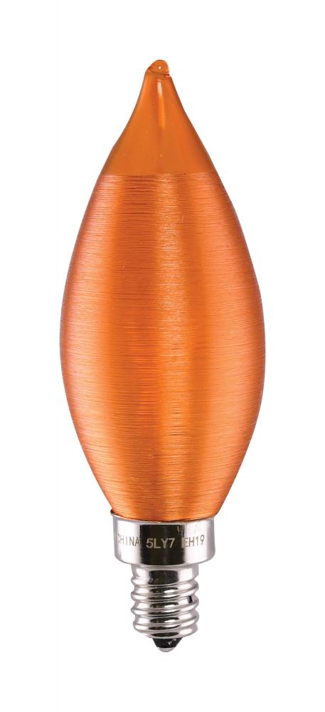 4 Watt CA11 LED Filament; Satin Spun Amber; Candelabra base; 2100K; 120 Volt; Carded