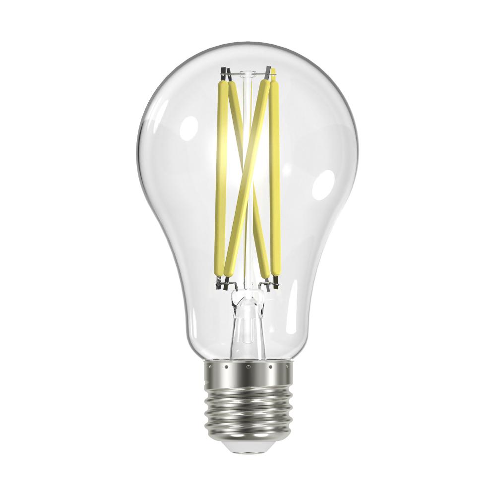 12.5 Watt A19 LED Filament; 100 Watt Replacement; Clear; Medium base; 3000K; 120 Volt; 4-Pack