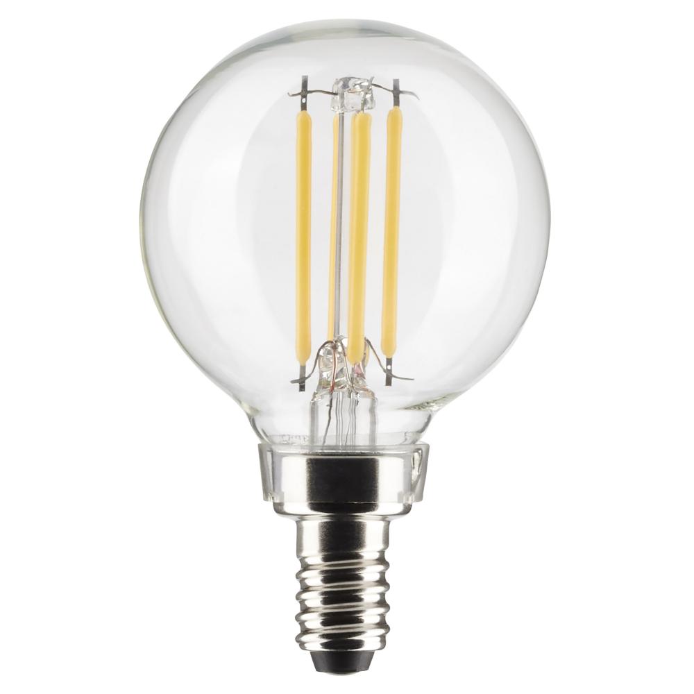 4 Watt G16.5 LED Filament; Clear; Candelabra base; 90 CRI; 4000K; 120 Volt