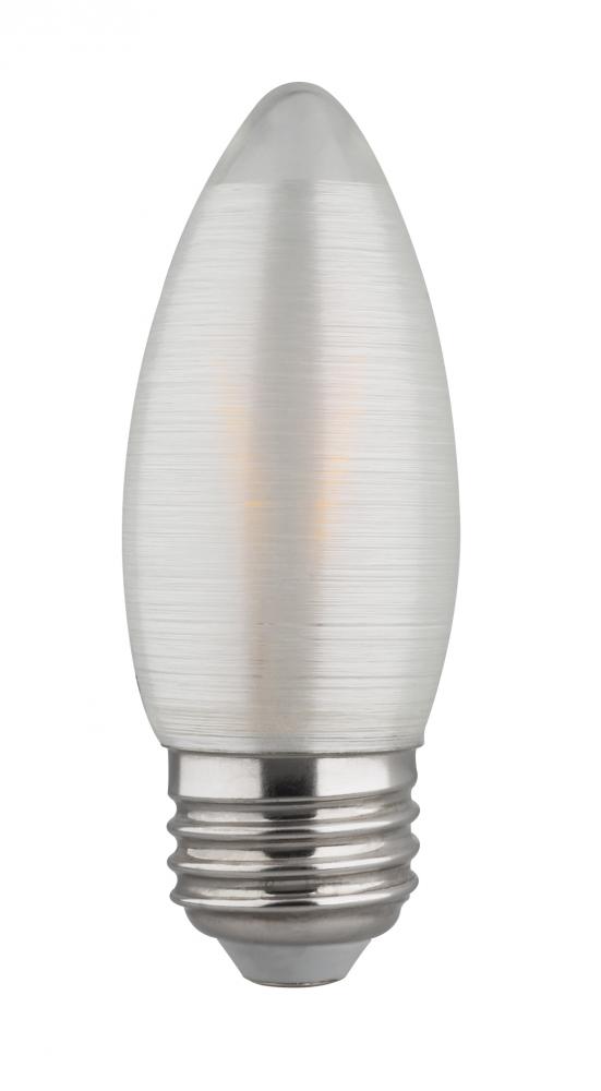 2 Watt C11 LED Filament; Satin Spun; Clear; Medium base; 2700K; 120 Lumens; 120 Volt; Carded