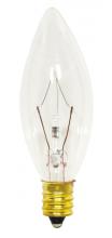 Satco Products Inc. S3346 - 25 Watt B8 Incandescent; Clear; 1500 Average rated hours; 212 Lumens; Candelabra base; 130 Volt