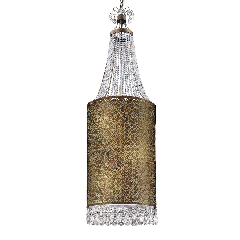 Caramel, 12Lt Pendant, Bronze/Clear