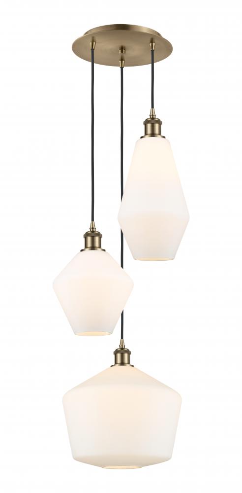 Cindyrella - 3 Light - 17 inch - Antique Brass - Cord hung - Multi Pendant