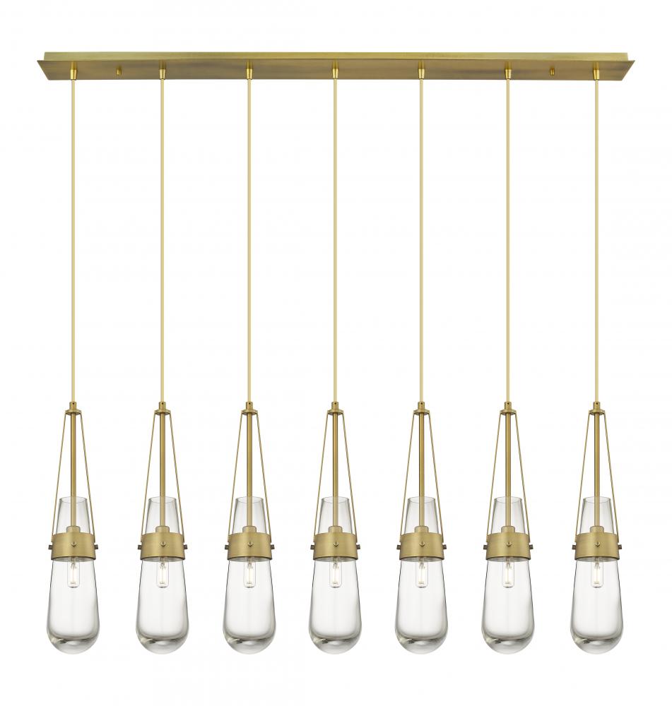 Milan - 7 Light - 48 inch - Brushed Brass - Linear Pendant