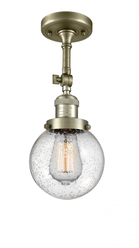 Beacon - 1 Light - 6 inch - Antique Brass - Adjustable Semi-Flush Mount