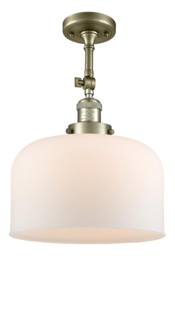 Bell - 1 Light - 12 inch - Antique Brass - Adjustable Semi-Flush Mount