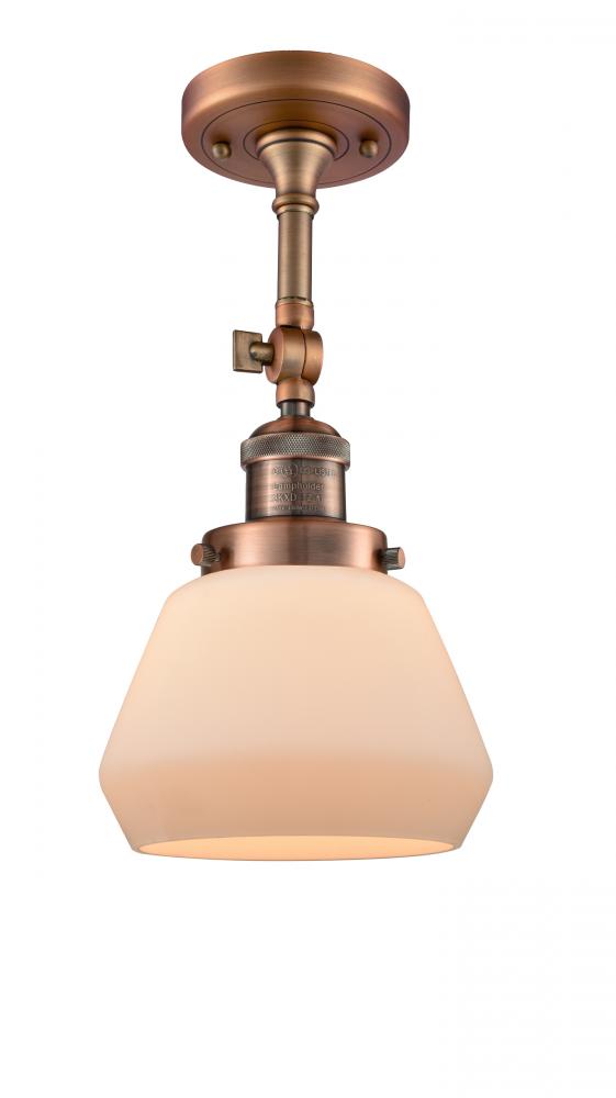 Fulton - 1 Light - 7 inch - Antique Copper - Adjustable Semi-Flush Mount