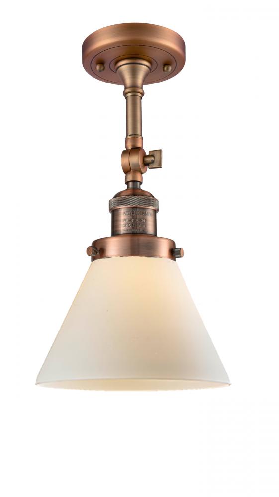 Cone - 1 Light - 8 inch - Antique Copper - Adjustable Semi-Flush Mount