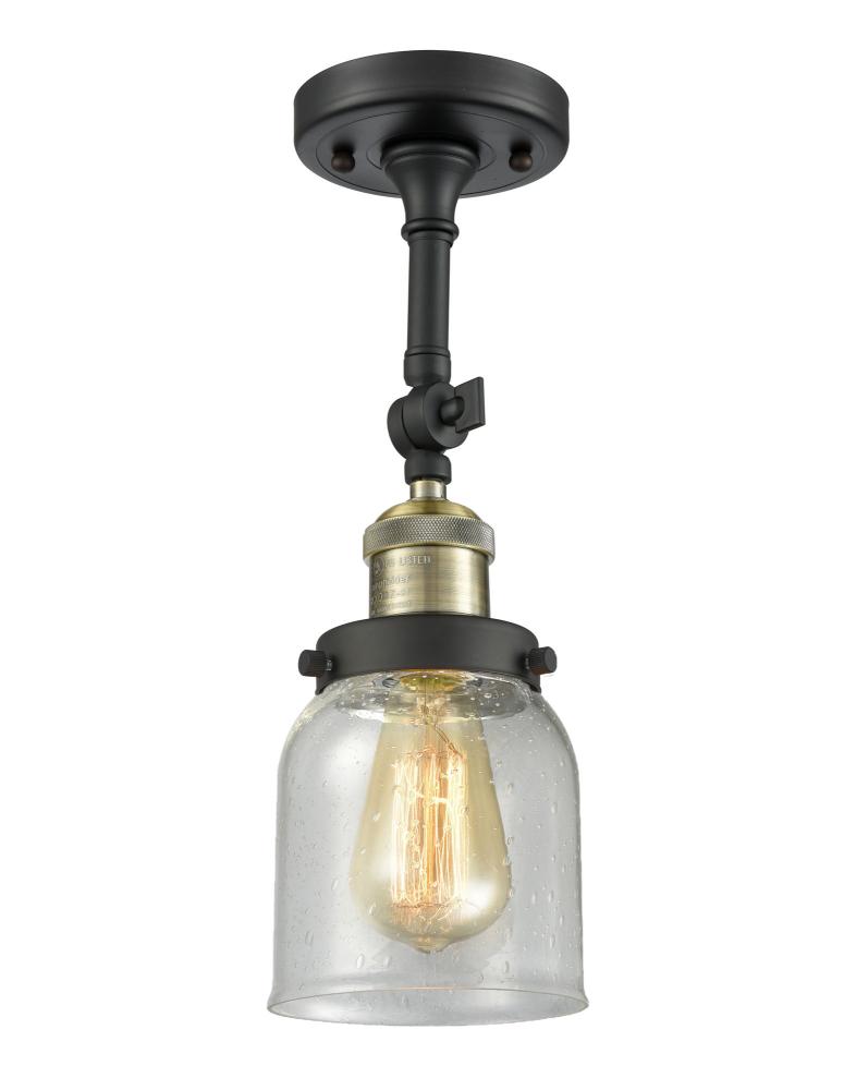 Bell - 1 Light - 5 inch - Black Antique Brass - Adjustable Semi-Flush Mount