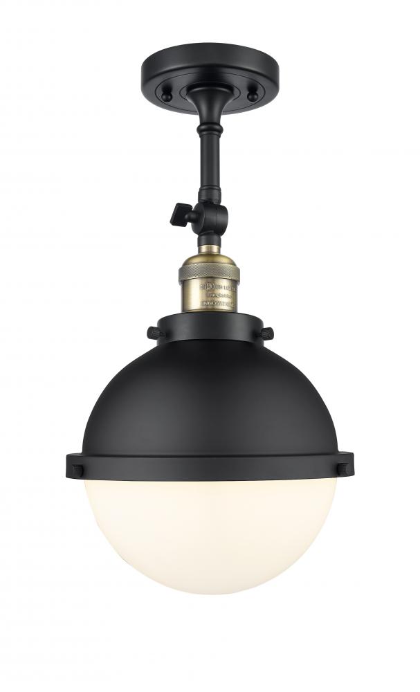 Hampden - 1 Light - 9 inch - Black Antique Brass - Adjustable Semi-Flush Mount